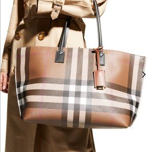 Burberry Check E-Canvas Tote Bag